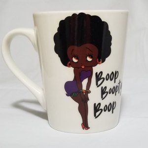 Afro Betty Boop with Purple Dress on a Royal Norfolk Classic White Coffee…